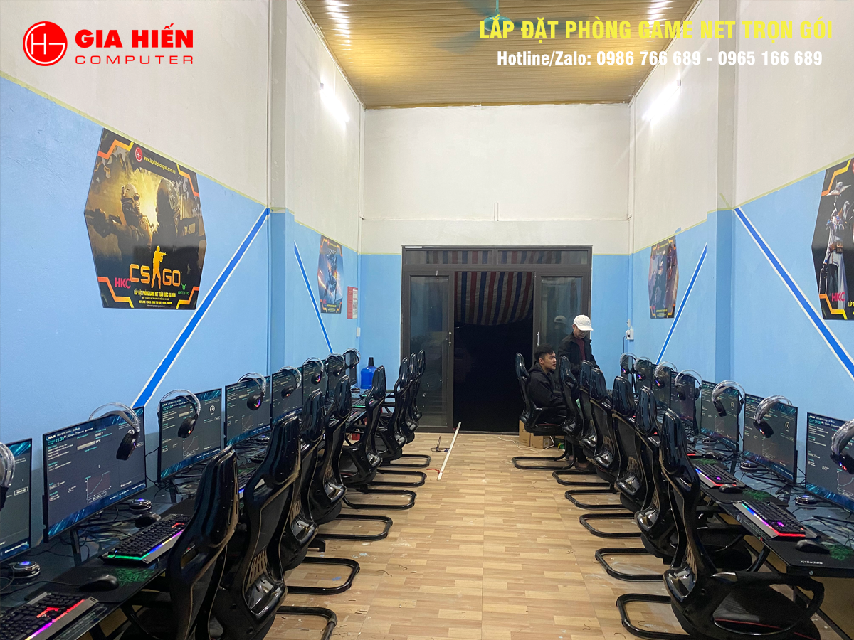 Phòng game được thiết kế theo mô hình Cyber game mini.